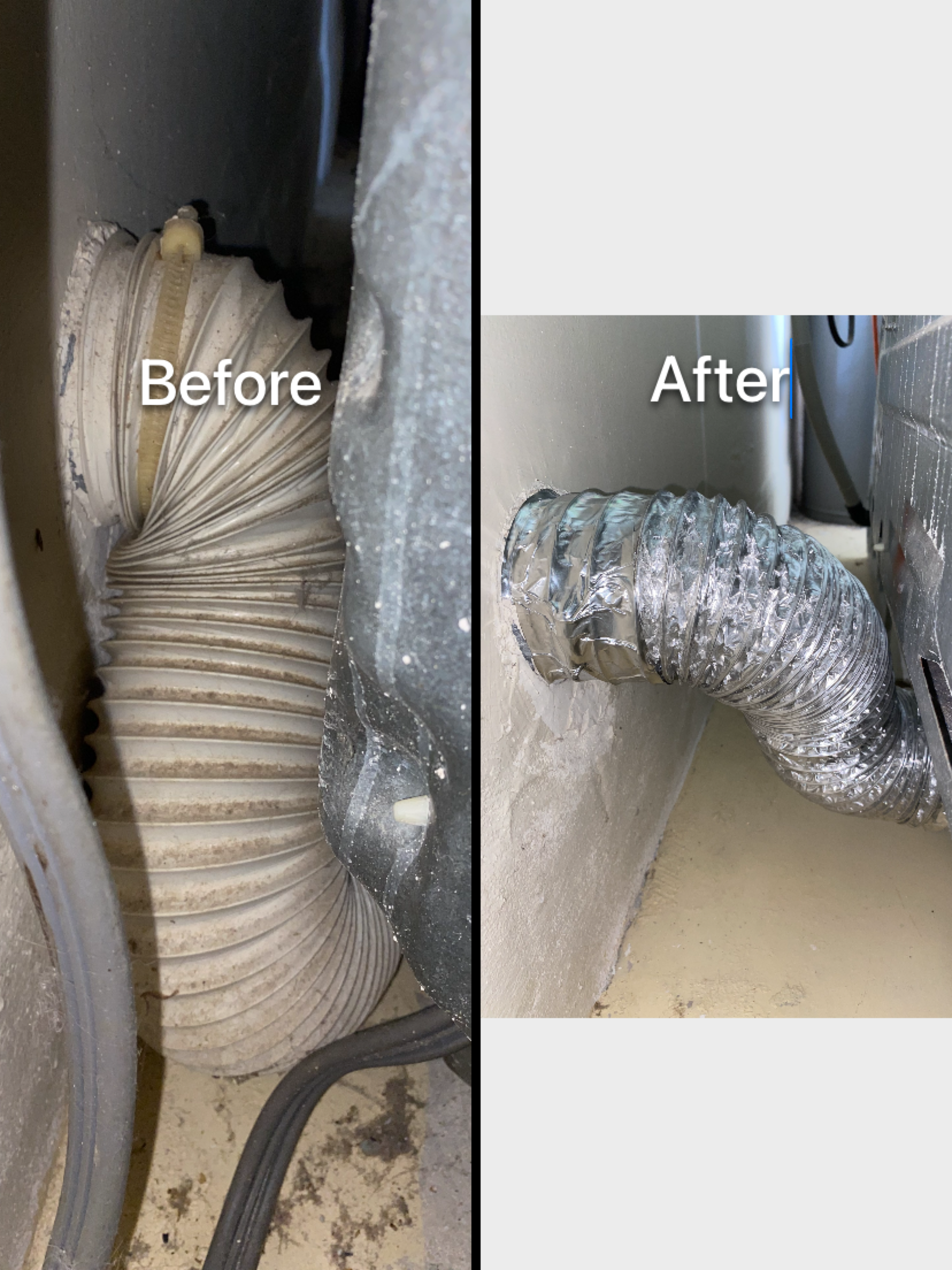 Dryer Vent Cleaning Before After