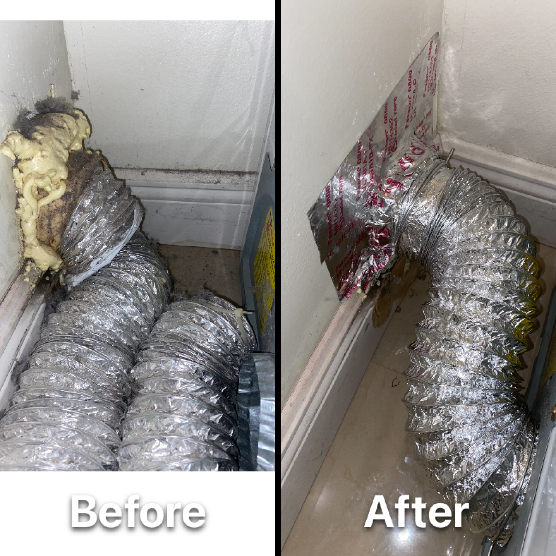Dryer Vent Cleaning Before After