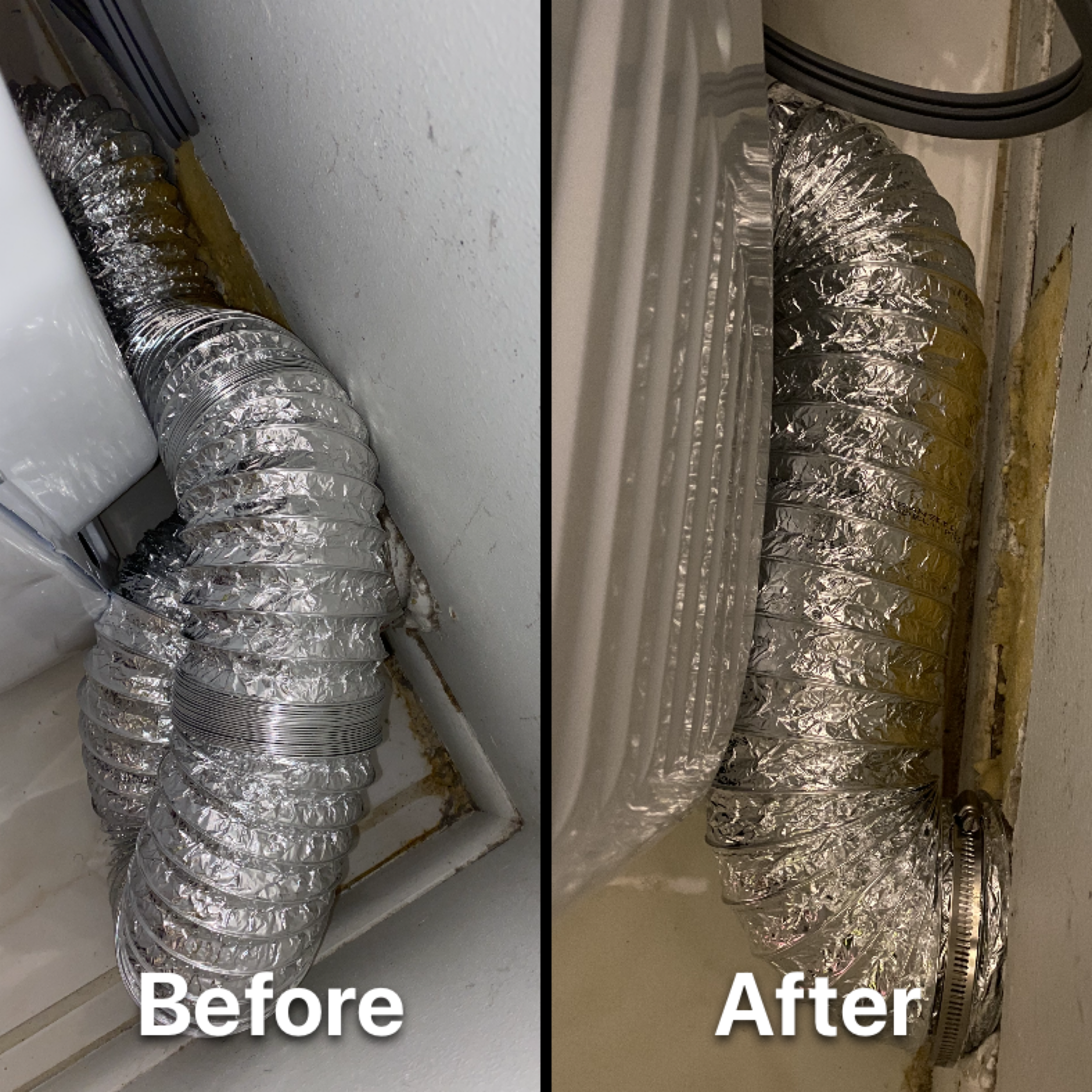 Dryer Vent Cleaning Before After