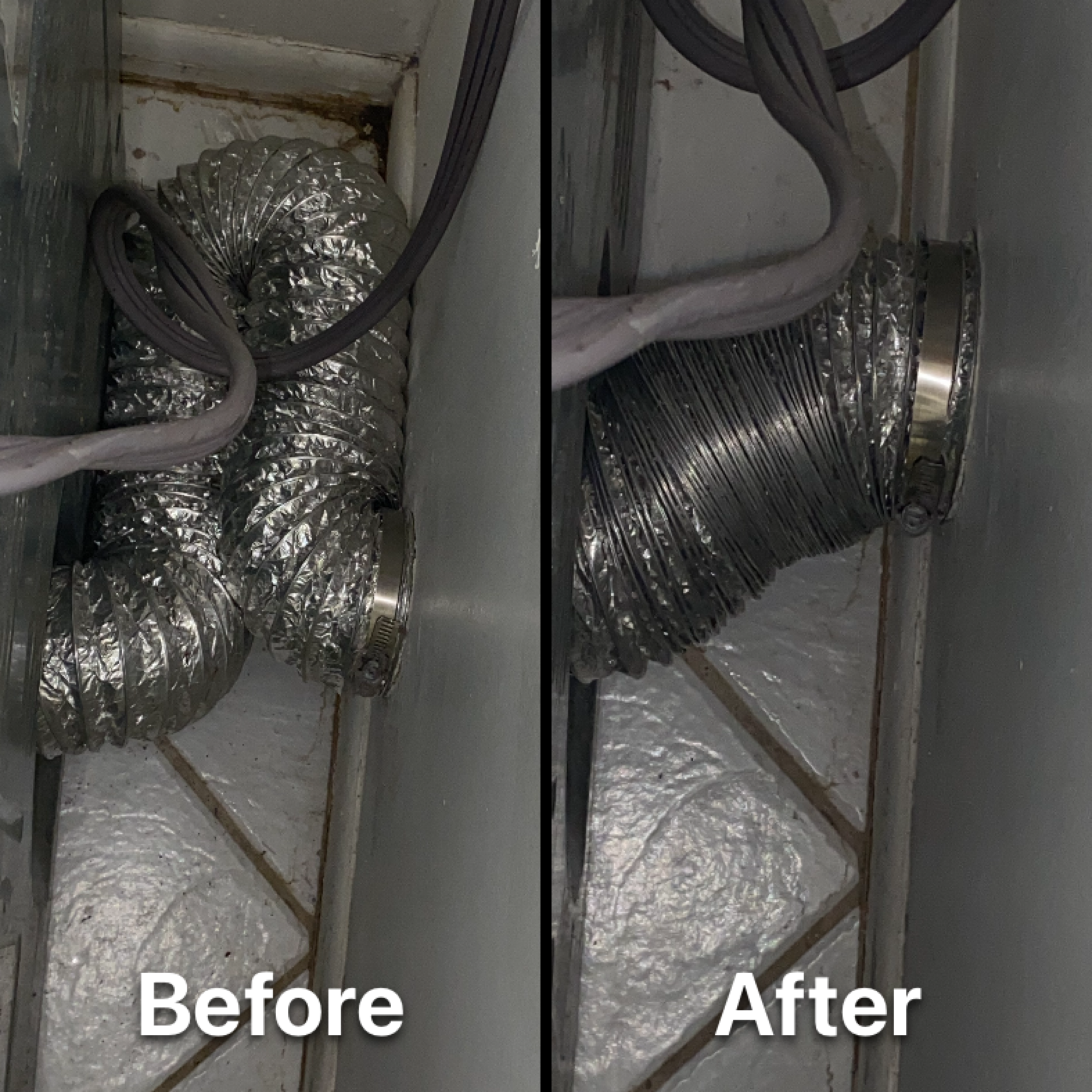 Dryer Vent Cleaning Before After